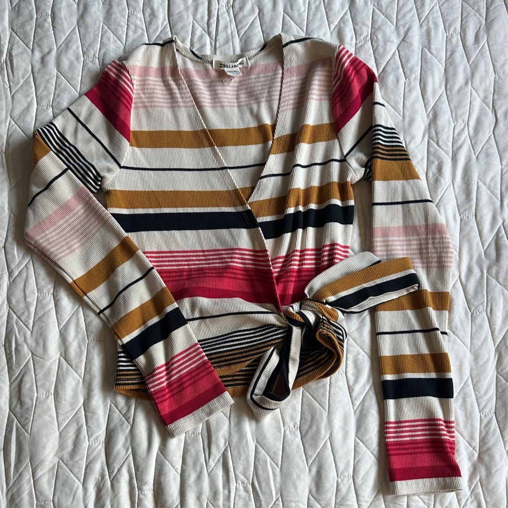 Billabong Multicolor Striped Long Sleeve Top